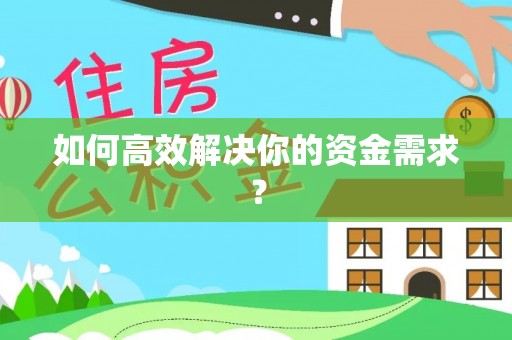 忻城如何高效解决你的资金需求？