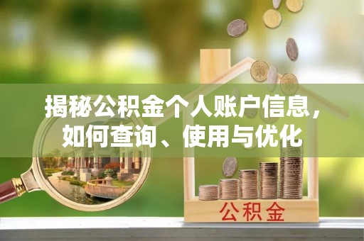 忻城揭秘公积金个人账户信息，如何查询、使用与优化