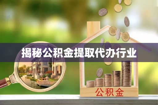 忻城揭秘公积金提取代办行业