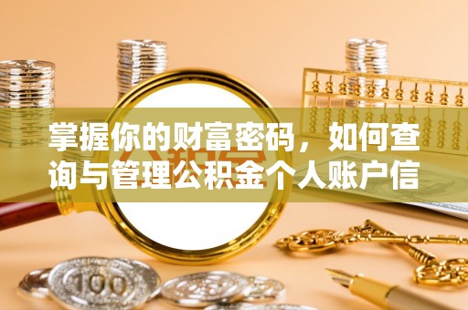 忻城掌握你的财富密码，如何查询与管理公积金个人账户信息