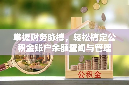 忻城掌握财务脉搏，轻松搞定公积金账户余额查询与管理